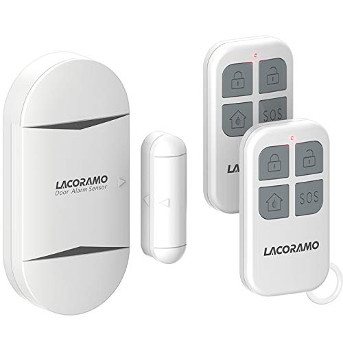 LACORAMO Sensore Di Allarme Per Porte e Finestre 130db Con 2 Telecomandi,2 Batterie,Allarme Per Ingresso Magnetico Senza Fili Per Protezione Bambini,Casa,Frigorifero,Negozio (1 Allarme 2 Telecomandi)