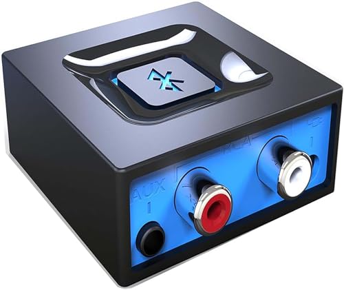 esinkin Ricevitore Audio Bluetooth Wireless, Adattatore Bluetooth può funzionare con PC/Mac/Smartphone/Tablet/Ricevitore AV, Uscite Audio 3.5 mm e RCA alle Casse Altoparlanti, ‎Pulsante One-Push