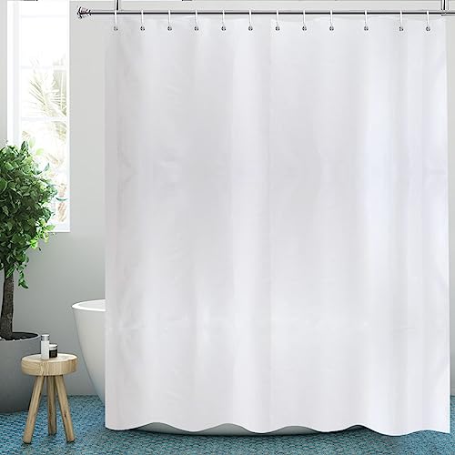 YISURE Tenda Doccia, antimuffa EXTRA LUNGHEZZA bianco, poliestere idrorepellente per la vasca da bagno, larghezza 200 x altezza 240cm