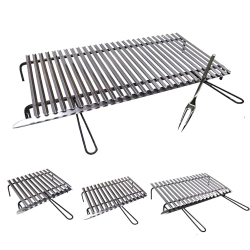 Graticola per Barbecue griglia Acciaio Inox (GRATICOLA Acciaio Inox AISI 430, INGOMBRO Totale Max CM 73X35)