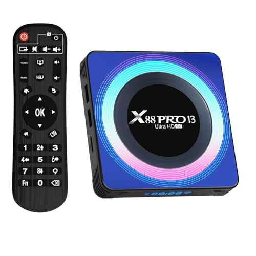 Android tv box,X13 tv box Android 13.0 4GB RAM 32GB ROM RK3528 Quad-Core 64bit Cortex-A53 Mali 450 MP2 GPU Support 8K 3D 1080P 2.4/5.0GHz WIFI BT5.0 10/100M Ethernet DLNA HDMI 2.0 H.265 Smart TV BOX