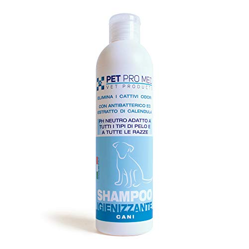 Virosac Petpromed Shampoo Igienizzante Ideale per Eliminare i Cattivi Odori del Manto del Cane, Con Estratto di Calendula, 250ml