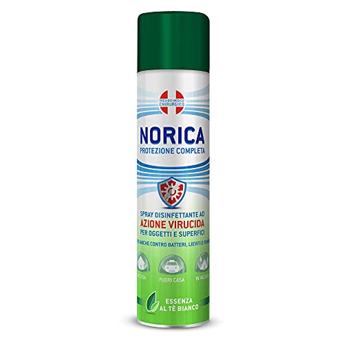 Norica Protezione Completa, Spray Disinfettante per oggetti e superfici, Essenza Tè Bianco - 300 ml