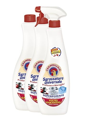 Chanteclair - Sgrassatore Universale, Superpotente, Profumo di Marsiglia, Formula Originale - 1 Spray + 2 Ricariche da 700 ml