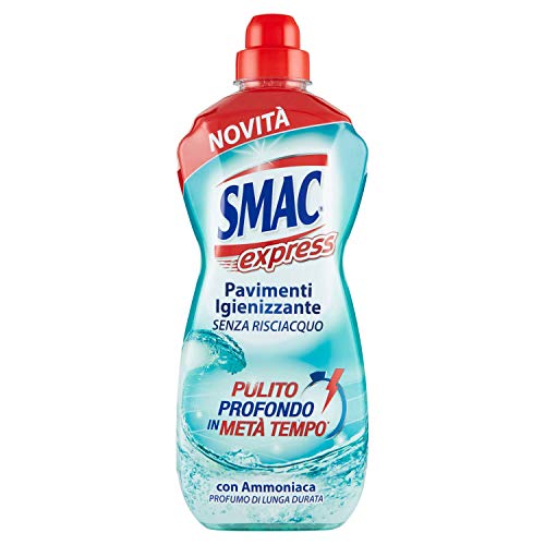 Smac Express - Pavimenti Igienizzante, Detergente Multisuperficie con Ammoniaca, Azione Pulente Senza Risciacquo, 1000 ml