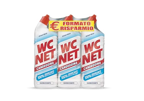 Wc Net - Candeggina Gel Extra White, Detergente per Sanitari e Superfici, Fragranza Ocean Fresh, 700 ml x 3 Confezioni