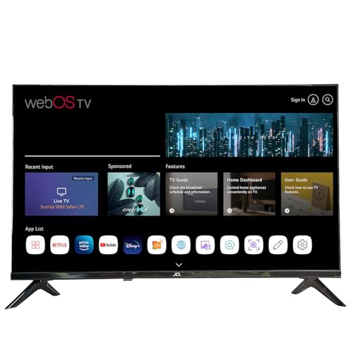 JCL JCL32RWHD Smart TV 32' HD Ready 720p Sistema Operativo webOS TV 8.1, WiFi Ethernet, Netflix Youtube, HDMI x3, VESA, DVB +T/T2/C/S/S2