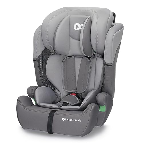 Kinderkraft COMFORT UP I-SIZE 76-150 cm Seggiolino auto 9-36 kg, Poggiatesta Regolabile di 11 livelli, Seduta spaziosa, Cinture di Sicurezza, Inserto modulare dotato, Gruppo 1/2/3, Grigio