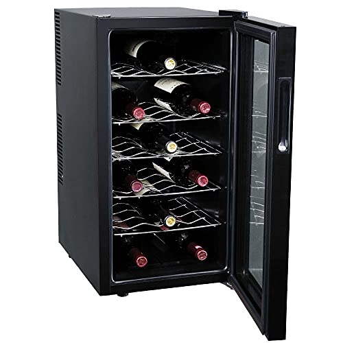 Bakaji Cantina Refrigerante Bottiglie di Vino Cantinetta Frigo Elettrica con 18 Porta Bottiglie 52 Lt Potenza 70 W Doppia Temperatura Regolabile (52 Litri)