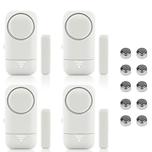 Shackcom 4pcs Allarme per Porte e Finestre 120dB Wireless Magnetico Allarme Antifurto Sistema Sensori di Sicurezza Domestica con Batteria per i Negozi di Home Office