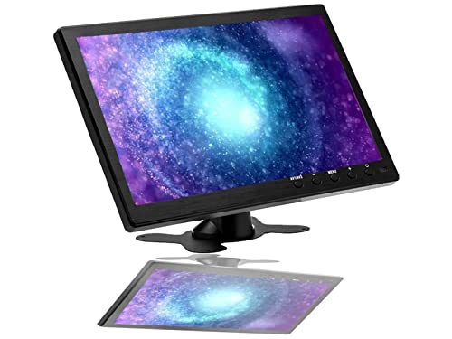 CAMECHO 10,1' Monitor portatile HD 1024 * 600 Display Monitor CCTV Altoparlante integrato con connettore HDMI-VGA-AV-BNC Compatibile con PC, DVD, TV, telecamera di sorveglianza Telecamera posteriore