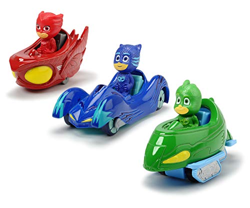 Majorette - Pj Masks Gift Pack con 3 Veicoli in Die Cast, 203143000, + 3 Anni, Inclusi Mini Personaggi 7 Cm