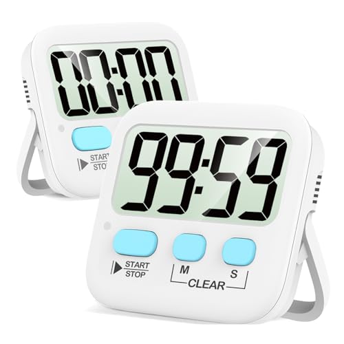 Antonki Timer, Timer da Cucina, Timer per Bambini, Timer Magnetico Digitale per Cucinare, Timer per Insegnanti, Aula, Spazzolino da Denti, Esercizio, Bagno, Cottura, Forno, Tavolo - 2 pezzi