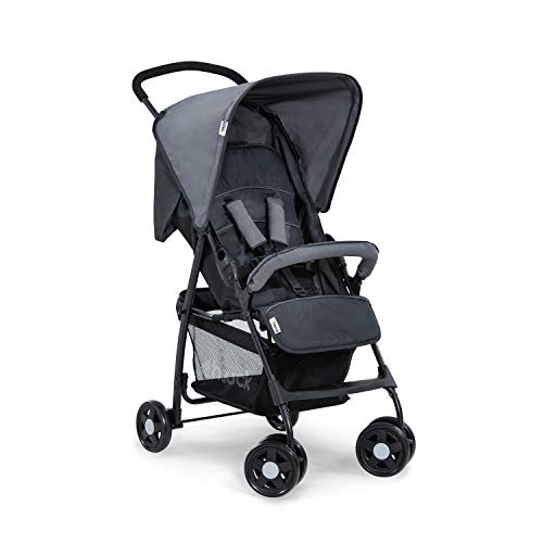 Hauck Passeggino Sport - Passeggino Leggero 5.9 kg - Passeggino Compatto, Pieghevole e Piccolo - Reclinabile, Cappotta Parasole e Grande Cesto Portaoggetti - Grigio Melange