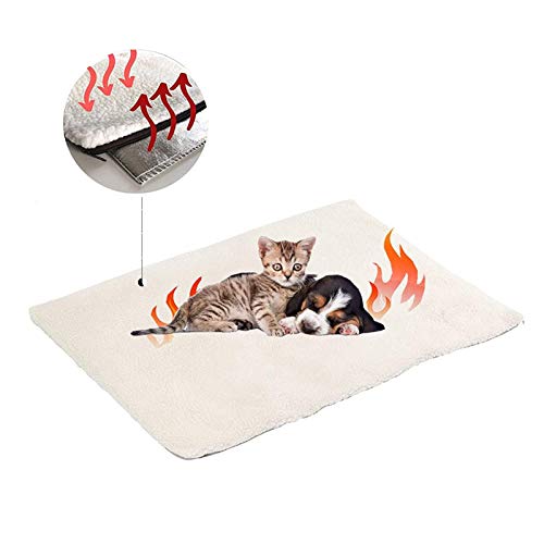 MZFANG Copertine Materasso per Cani Coperta autoriscaldante per gatti Coperta per Gatti animali domestici 60x45cm Tappetino Riscaldante Gatto Cuscino Cane Senza ​Copertine riscaldante ecologico