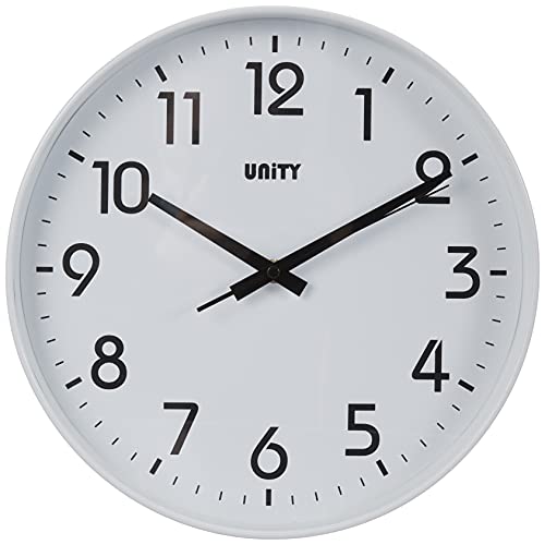 Unity Orologio da parete, Fradley, Silenzioso, Moderno, Bianco, 30 cm