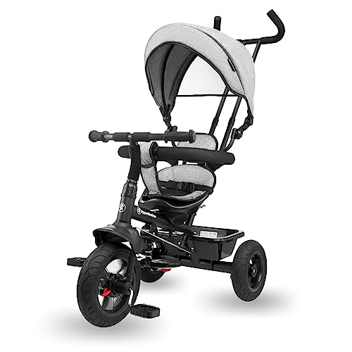 Triciclo per bambini HyperMotion da 1 anno a 20 kg, Biciclette per bambini, 1-4 anni, Bicicletta per bambini con manubrio a spinta, Triciclo, maniglia per genitori, grigio triciclo