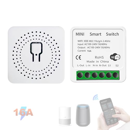 1pezzi Mini Interruttori Wireless a Controllo Remoto per Automazione Domestica, Interruttore Luce a Controllo Remoto RF con Timer e Sensore di Movimento