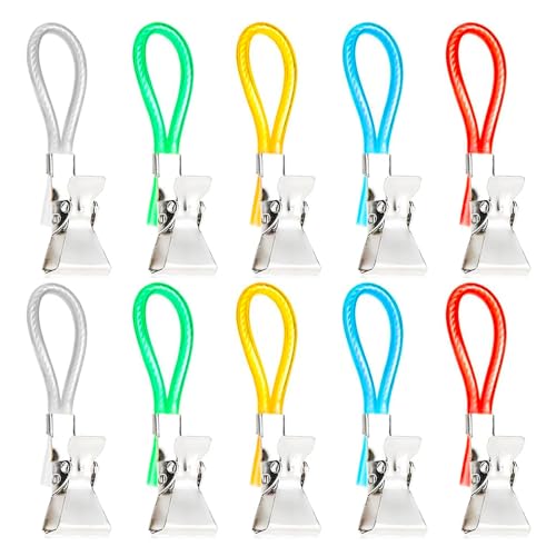 CUIDAKJ 10 Pezzi Ganci per Asciugamani,Appendi Asciugamani Cucina,Clip per Asciugamano Colorato, Clip per Appendere Cucina,per Panni da Cucina Sono Adatte per Case Cucine Armadi e Bagni (5 Colori)