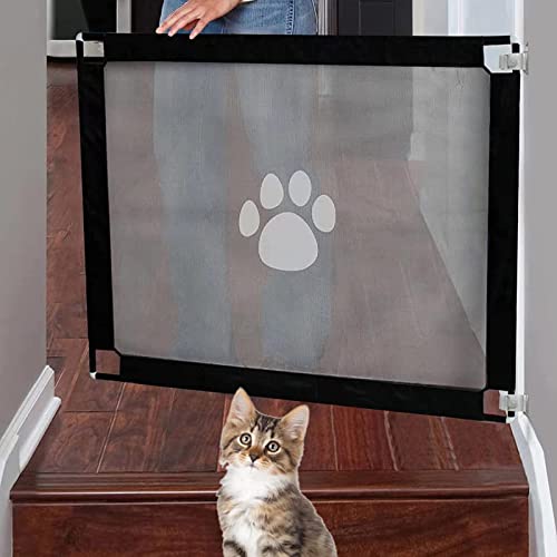 Barriere per cani Barriera per porte per cani Barriera per scale senza trapano Barriera per cani, cancello magico per animali domestici, cani e gatti (100x80cm)