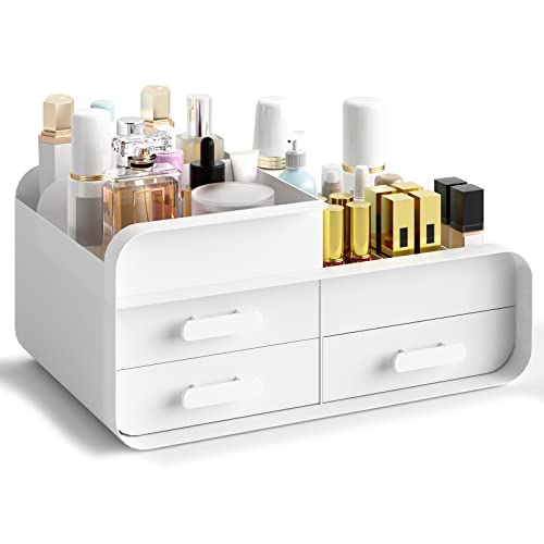 Macallen Organizer Trucchi Porta Trucchi Organizer, Porta Trucchi Da Bagno Contenitore Trucchi Organizer Con 3 Cassetti - Per Pennelli Cura Della Pelle Articolo Di Prodotti Di Bellezza, Bianco