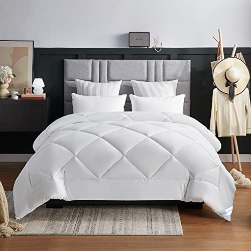 WAVVE Piumone Letto Matrimoniale 450 gr/mq Invernale 220x240 cm - Piumino Caldissimo 240x220, Trapunta in Microfibra Sintetica, Bianco