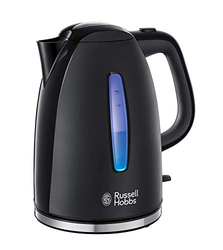 Russell Hobbs Bollitore Elettrico - 1,7 L, 2400 W - Illuminazione Led Blu - Ebollizione Rapida, Filtro Anticalcare Rimovibile, Indicatore Livello Dell'Acqua Illuminato, Textureplus 22591-70