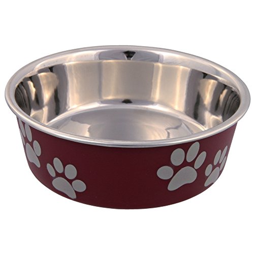 Trixie - Ciotola in acciaio con rivestimento in plastica per cani, Colori Assortiti, 0.4 l, ø14 cm, 1 pezzo