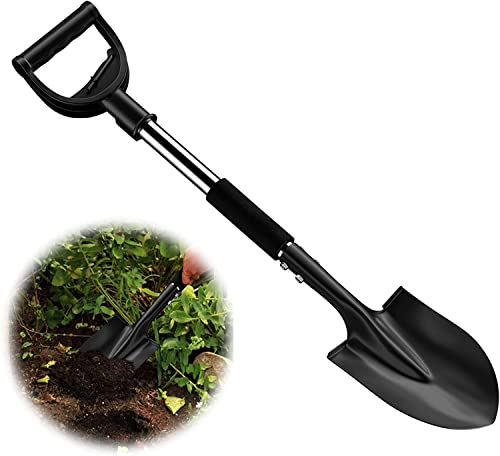 Vanga a Punta, 78cm Pala a Vanga in Acciaio con Impugnatura a D per Terreni duri e Sassosi - Adatta per Lo Scavo di Giardinaggio in Campeggio/Nero