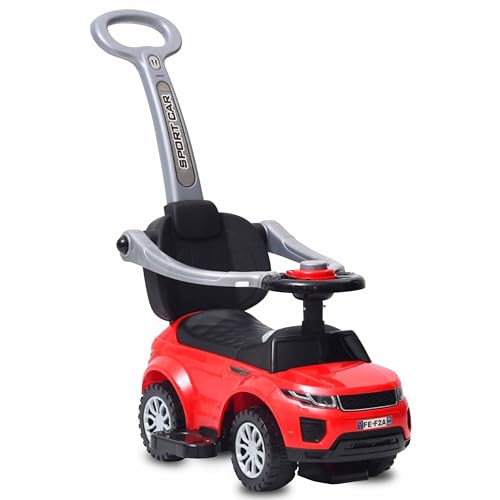 COIL Auto a Spinta con Maniglia 614 W - Auto a Spinta per Bambini - Auto a Spinta 3 in 1 - Macchina Per Bambini a Spinta - Macchina Cavalcabile (Rosso)