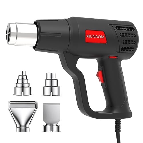 AIUNAOM Pistola ad Aria Calda 2000W Pistola Termica 50℃~650℃ Controllo di Temperatura Senza Livelli + 2 Velocità dell'aria Protezione da Sovraccarico Per Riscaldamento Saldatura e Sbrinamento