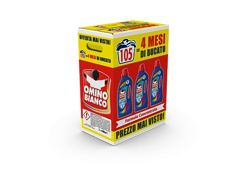 Omino Bianco - Detersivo Lavatrice Liquido Color+, 105 Lavaggi, Specifico per Capi Colorati, Tecnologia Salva i Colori e Cattura il Grigiore, 1400 ml x 3 Confezioni