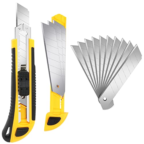 Artcut cutter professionale, 1 pezzo taglierini retrattili, design per riporre la lama, 10 lame a scatto extra da 18 mm incluse, taglierino a cambio rapido per il lavoro