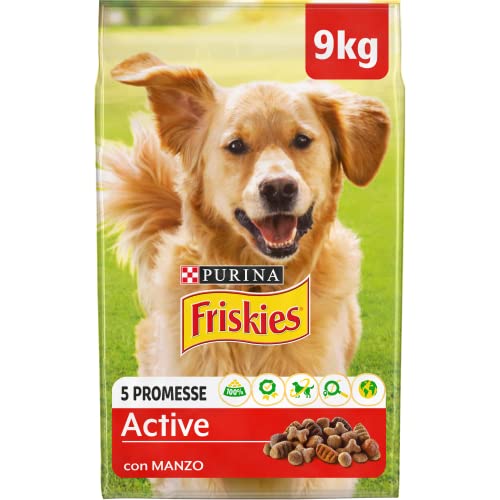 Purina Friskies Active Crocchette Cane con Manzo 9 kg