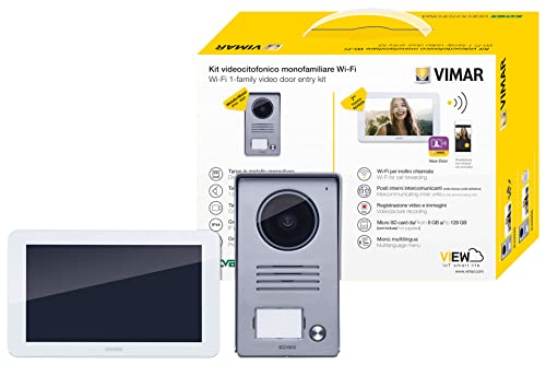 Vimar K40945 Kit Videocitofono Smart Monofamiliare Con Monitor Touch Screen Vivavoce Wifi, 1 Alimentatore Multispina, ‎Bianco, ‎26.5 x 10.8 x 20 cm, 1.45 Kg