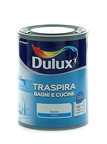 Dulux Pittura per Interni Traspirante per Forte Umidità e Vapore, Buon Profumo, Ottimo per Cucina e Bagno, 1 Litro, Bianco