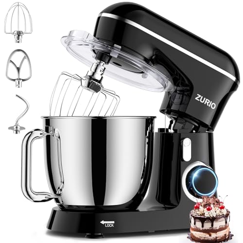 Impastatrice Planetaria 1300W Zurio 5.5L Robot Impastare Portable A 10 Velocità Con Funzione Di Fermentazione Silenziosa, Con Accessori Gancio Impastatore, Frusta, Impastatrice Nero