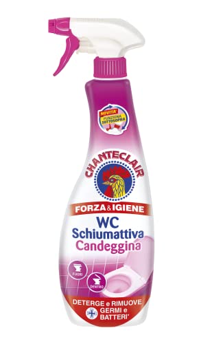 Chanteclair - WC Schiumattiva con Candeggina - Pulisce e Igienizza, Funziona anche Sottosopra, Forza&Igiene - 625 ml