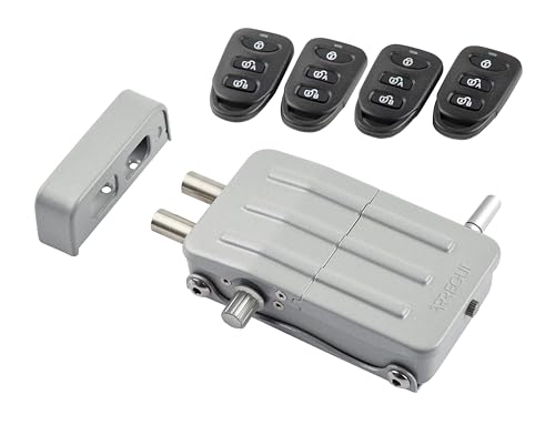 ARREGUI CI10P Serratura di Sicurezza Invisibile per Porta con 4 Telecomandi, Antifurto, Serratura Elettronica per Porta, Serratura Wireless, Catenaccio Interno, argento