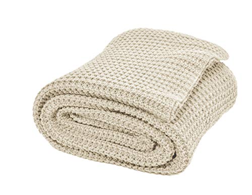 nielsen HOME coperta Alen a maglia grossa, 150x200 cm, bianco panna, 100% cotone, maglia, maglia grossa, Oekotex, coperta a maglia, accogliente elegante alla moda