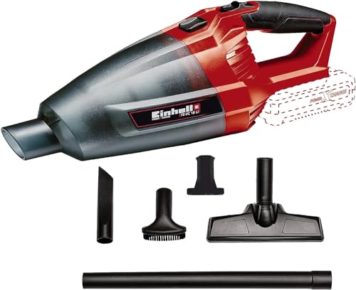 Einhell TE-VC 18 Li-Solo Aspiratore a batteria Power X-Change (18 V, serbatoio 0.54 L, prolunga con bocchetta pavimenti,bocchetta fughe e tessuti, senza batteria e caricabatteria)