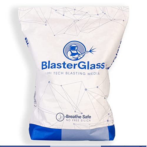 BlasterGlass Hi-Tech Sabbia Abrasiva di Vetro Tecnica Riutilizzabile per Sabbiatura a Pressione, Alta Compatibilità per Sistemi di Sabbiatura - Sacco da 10kg