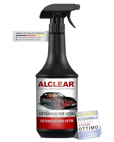 ALCLEAR 721GR detergente per vetri auto per vetri senza aloni con effetto profondità ed effetto perlato, detergente per vetri auto per parabrezza 1.000 ml