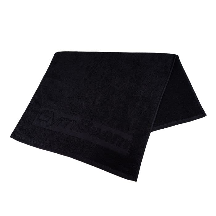 GymBeam Asciugamani Palestra 50x90 cm, Asciugamano Palestra, 100% Cotone, Antibatterico, Antistatico, Assorbente, Asciugatura Rapida, Morbido e Duraturo, (Nero)