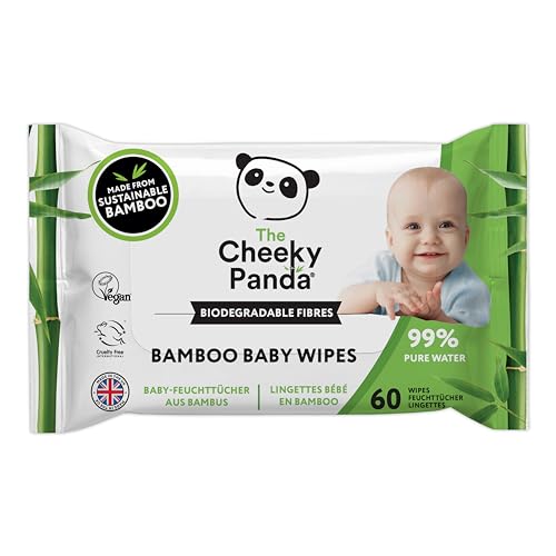 The Cheeky Panda – Salviettine in bambù, inodore | Confezione da 64 salviette | 100% biodegradabile, ecologico, super morbido, resistente e sostenibile