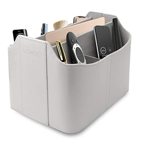 Londo Organizer per Telecomandi, Contenitore con Tasca per Tablet, TV, stereo, decoder, DVD, Blu-Ray, Cosmetica