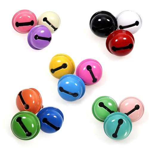 TOAOB 15 pezzi Campanellini Natalizie Sonagli Piccoli Metallo Colorati Animali Campanello per Natale Matrimoni Decorazioni Gatti e Cani Fai da Te 22 mm