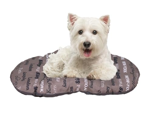 Ferplast - Cuccia per cani e gatti - Cuscino per cani di piccole dimensioni - Materassino per cani - Tappetino per cucce e auto - Morbido letto per cani - Relax, 55 x 36 CM, MARRONE