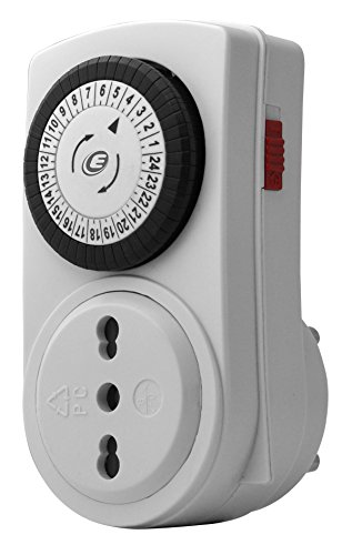 Electraline 58104 Programmatore Timer 16 A, Nero/Bianco