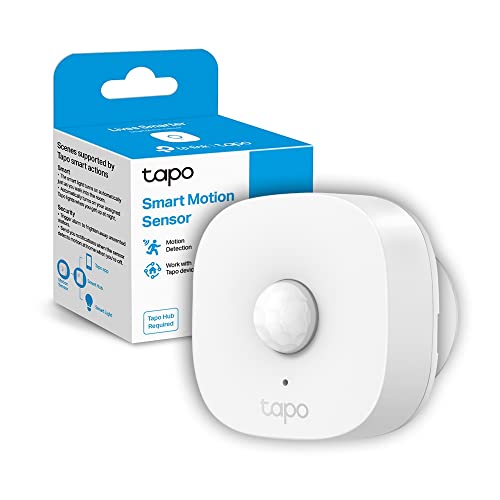 TP-Link Tapo T100 Smart Motion Sensor, Sensore di Movimento Intelligente, Rilevamento ad Ampio Raggio(120°,7m), Luce Attivata dal Movimento, Avvisi Istantanei, Risparmio Energetico, Hub Obbligatorio